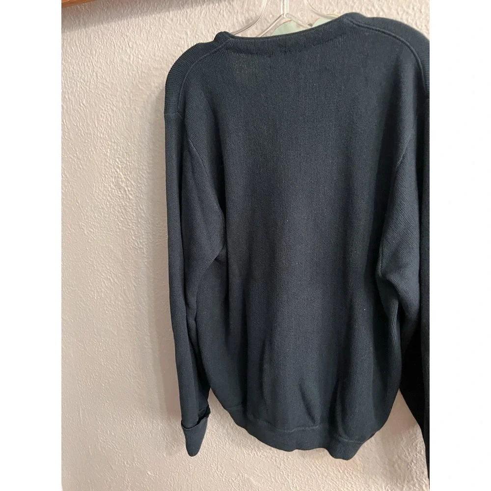 Vtg Izod Cardigan Sweater Mens Blue  Size Large Button Up V Neck